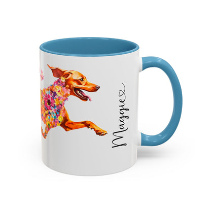 Vizsla Personalized Colorful Accent Mugs, 11oz