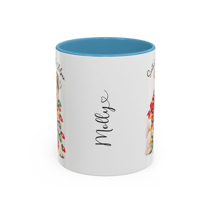 Sealyham Terrier, Santa's little helper, personalised accent colour 11oz mug