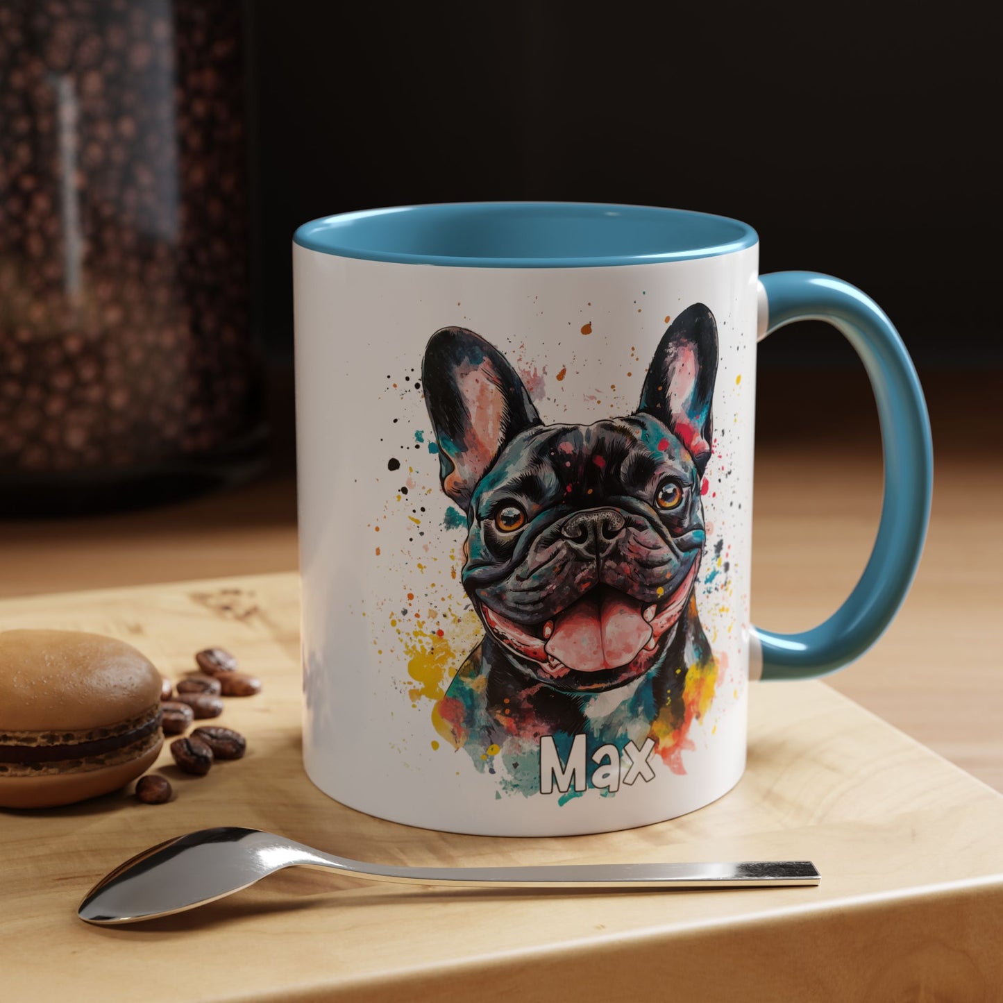 French Bulldog #1 Colourful Personalized Accent Mugs, 11oz