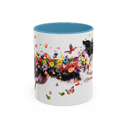 Border Collie Personalized Accent Mugs, 11oz
