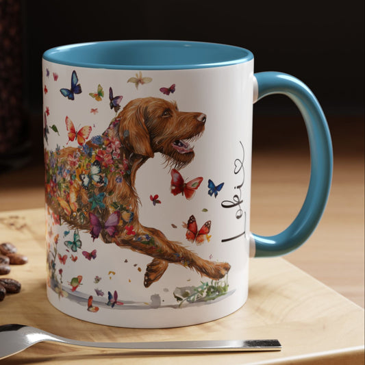 Wire Haired Vizsla Personalized Accent Mugs, 11oz