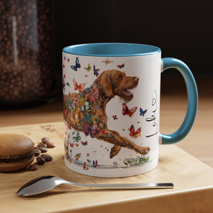 Wire Haired Vizsla Personalized Accent Mugs, 11oz