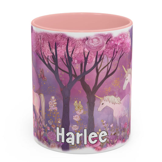 Unicorn Personalized Accent Mugs, 11oz