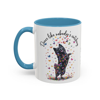 Schipperke "Dance like nobody's watching" personalized colourful Mugs, 11oz