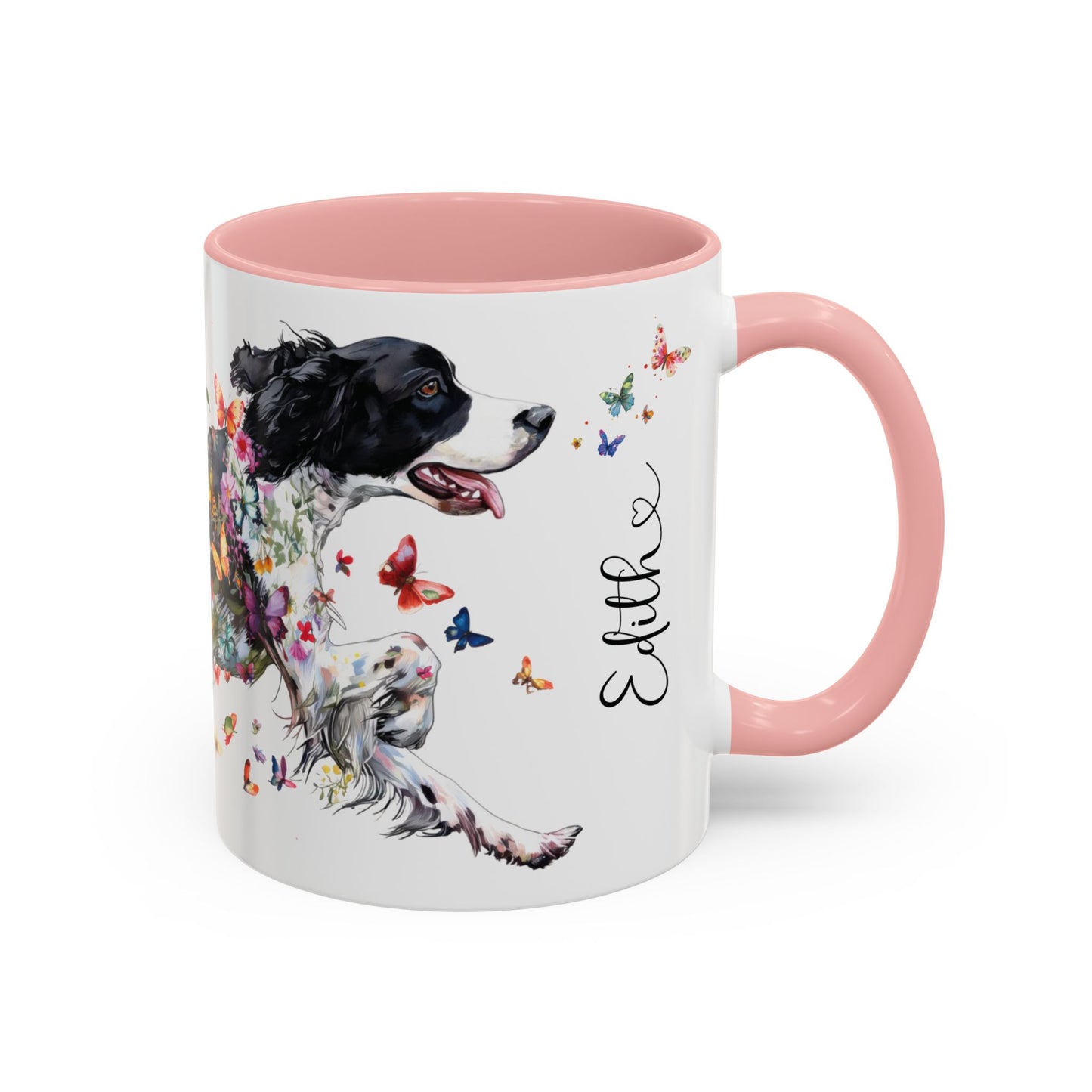 English Springer Spaniel Personalized Accent Mugs, 11oz