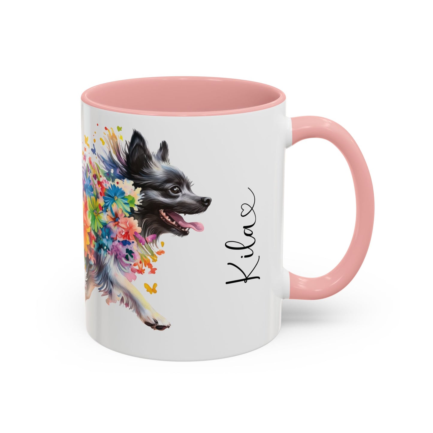 Keeshond #1 Personalized Accent Mugs, 11oz