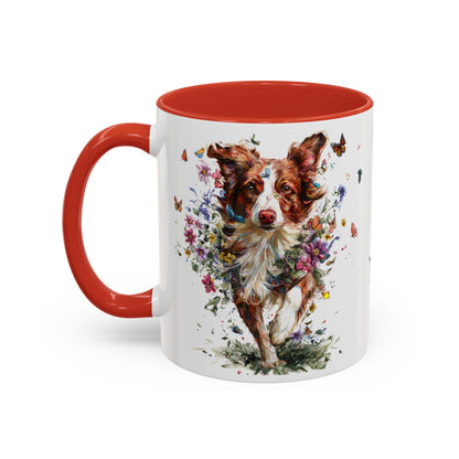 Border Collie #5 Personalized Accent Mugs, 11oz