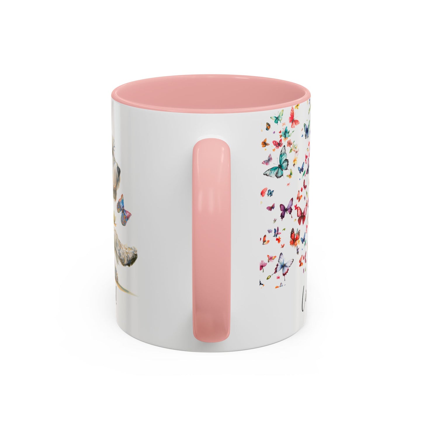 Schnauzer #2,  Live like the gate was left open, Colorful Accent Mugs, 11oz