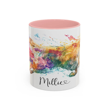 Golden Retriever Paint Colourful Personalised Accent Mugs, 11oz