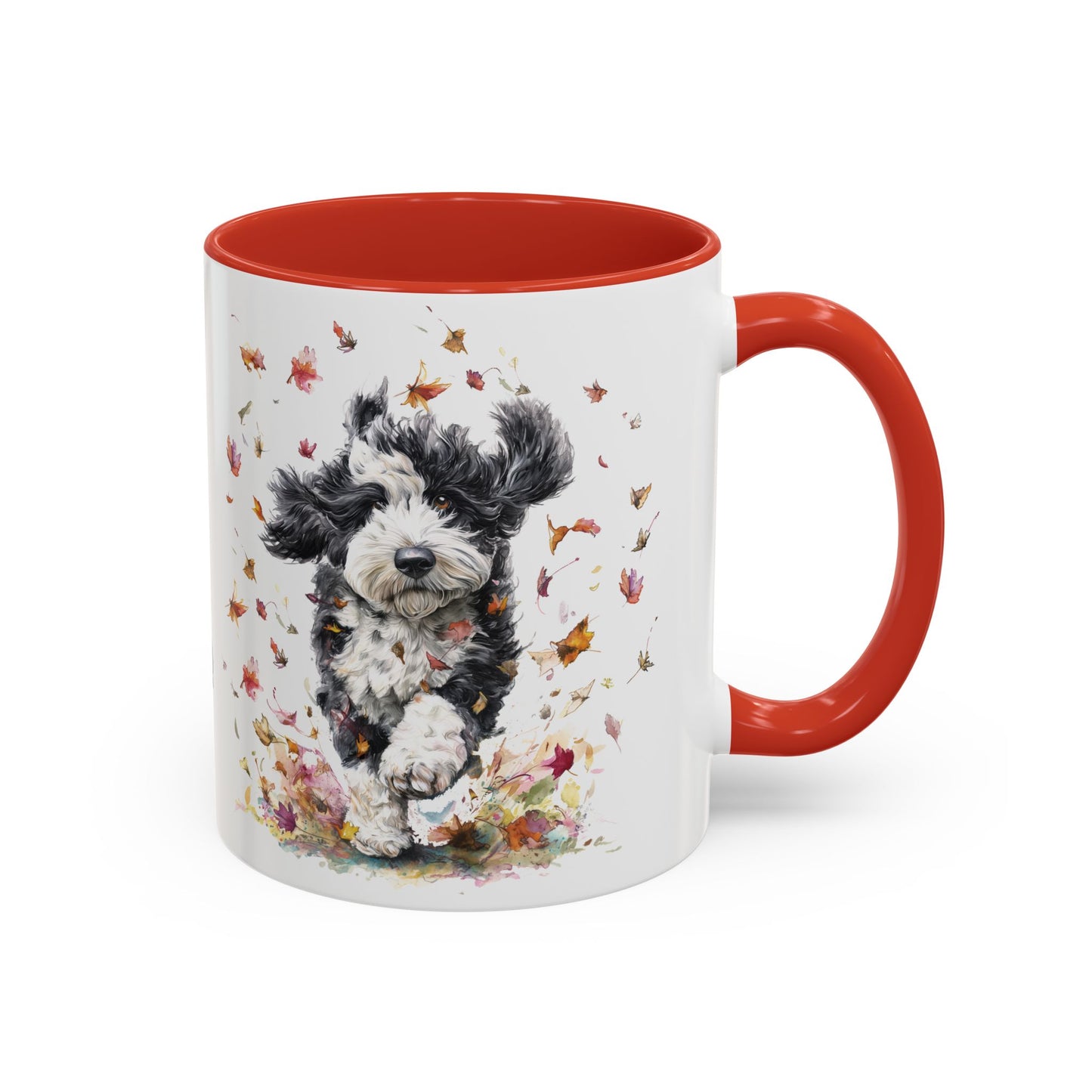 Bernedoodle #2 Autumn/Fall, Personalized Accent Mugs, 11oz