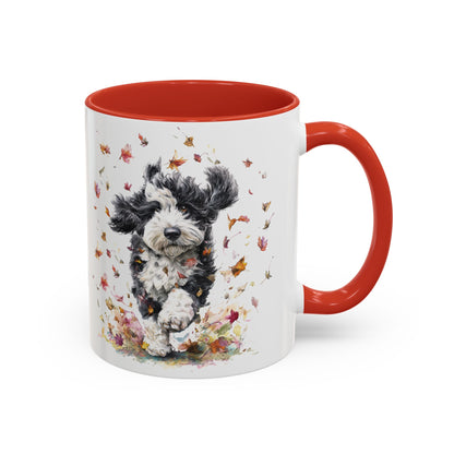 Bernedoodle #2 Autumn/Fall, Personalized Accent Mugs, 11oz