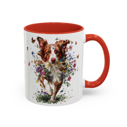 Border Collie #5 Personalized Accent Mugs, 11oz