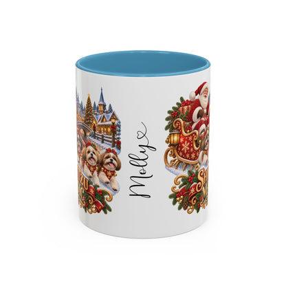 Shih Tzu Magic, personalised accent colour 11oz mug