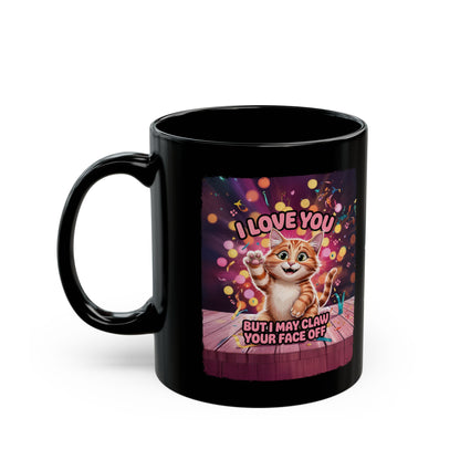 I love you cat #2 Personalised Black Mug (11oz, 15oz)