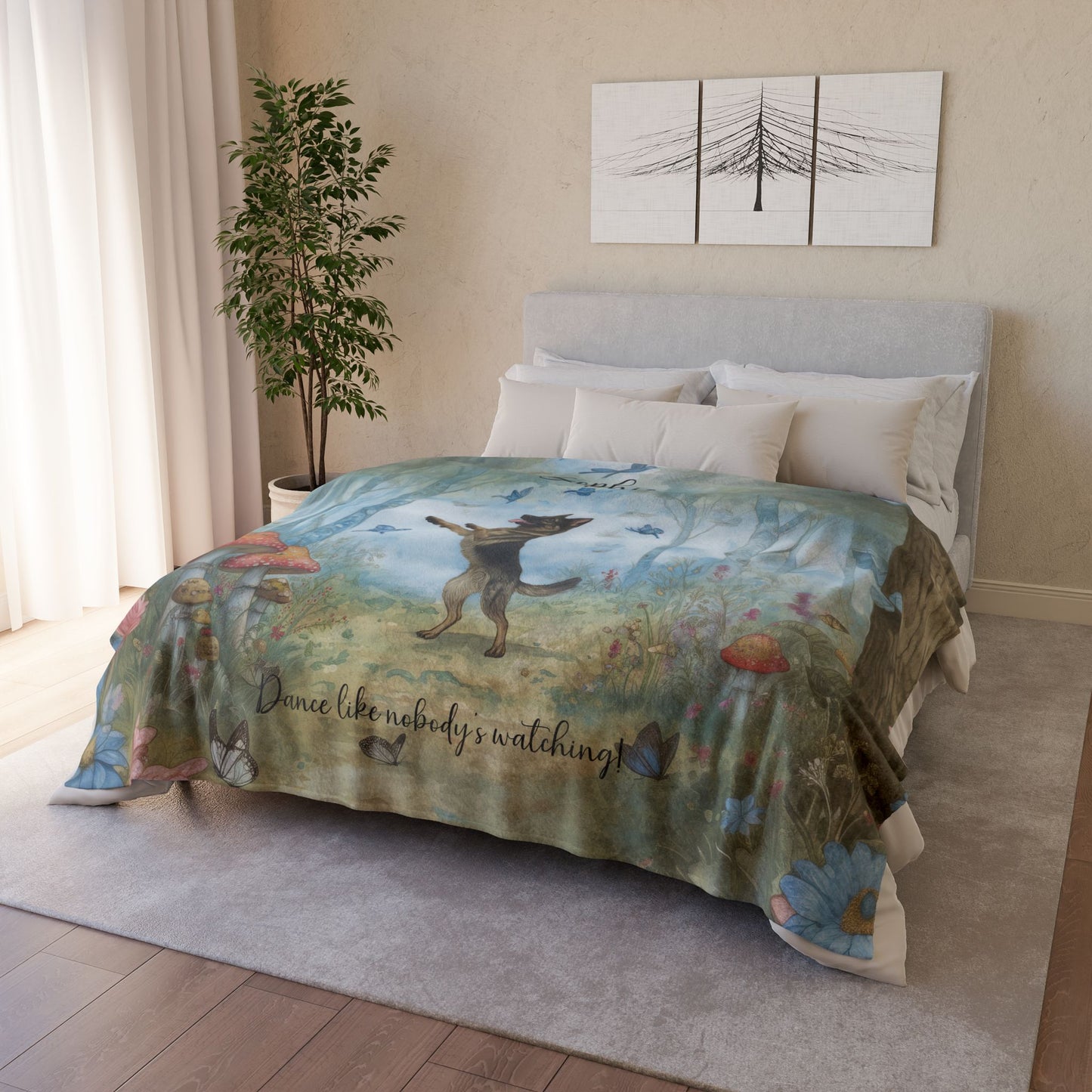 German Shepherd #1 Dancing Mystical Forest Personalised Blanket