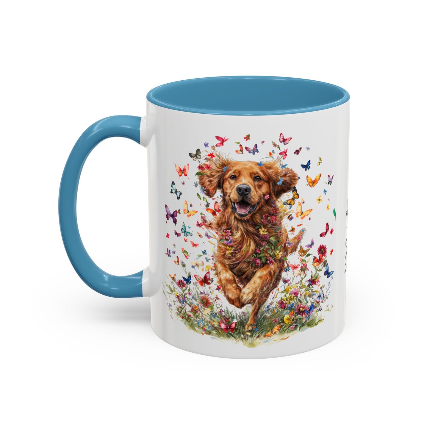 Red Golden Retriever Personalized Accent Mugs, 11oz