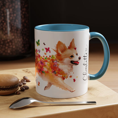 Icelandic Sheepdog Personalized Accent Mugs, 11oz