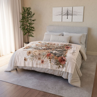 Cheetah with Cubs Personalised Soft Polyester Blanket