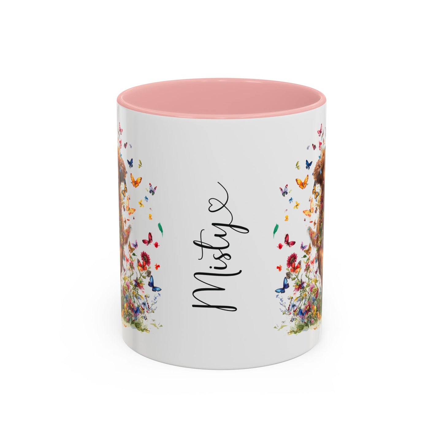 Red Golden Retriever Personalized Accent Mugs, 11oz