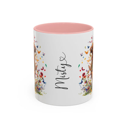 Red Golden Retriever Personalized Accent Mugs, 11oz