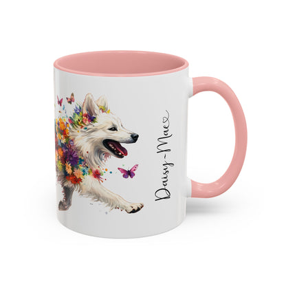 Keeshond #3 Personalized Accent Mugs, 11oz