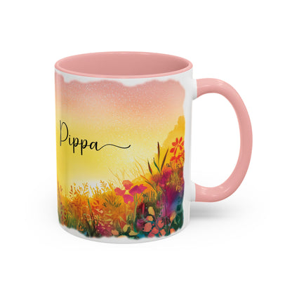 Fox Sunrise #1 Personalized Accent Mugs, 11oz