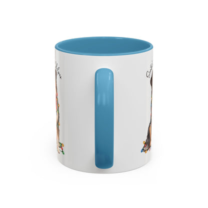 Australian Shepherd #4 Santa's little helper, personalised accent colour 11oz mug