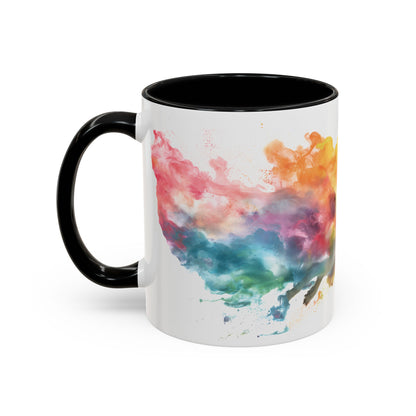 Chihuahua #3 Paint Colourful Personalised Accent Mugs, 11oz