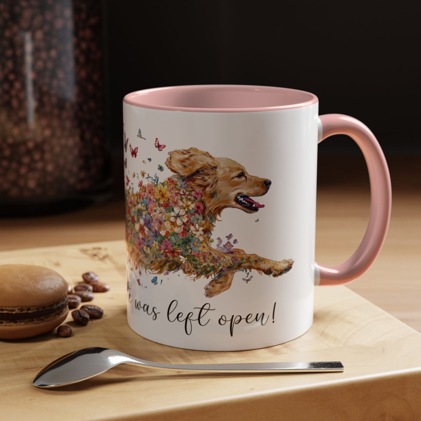 Golden Retriever #2 “Live like the gate was left open" Accent Mugs, 11oz