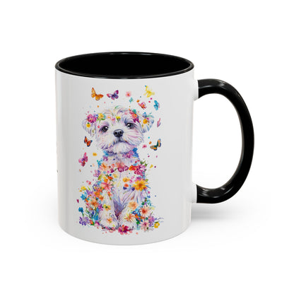 Maltese Personalized Colorful Accent Mugs, 11oz