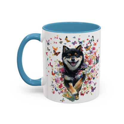 Shiba Inu #3 Personalized Accent Mugs, 11oz