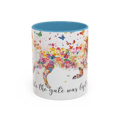 Golden Retriever #1 “Live like the gate was left open" Accent Mugs, 11oz