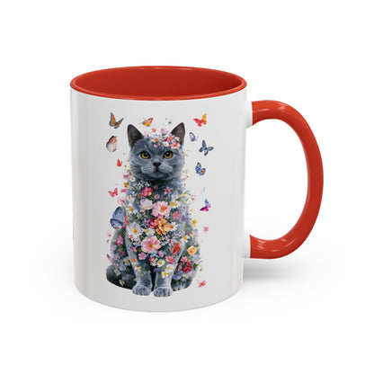 British Blue Cat #1 Personalized Accent Mugs, 11oz