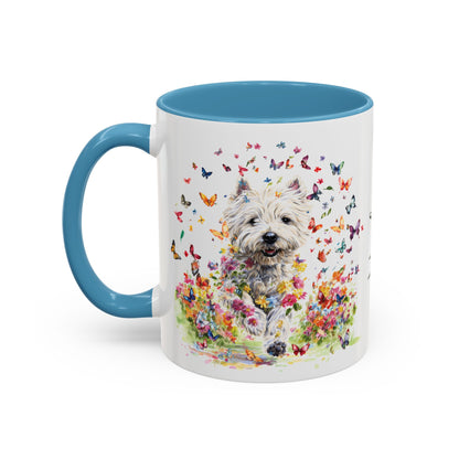 West Highland Terrier #2 Butterfly Personalized Accent Mugs, 11oz