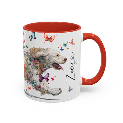 Clumber Spaniel #1 Personalized Accent Mugs, 11oz
