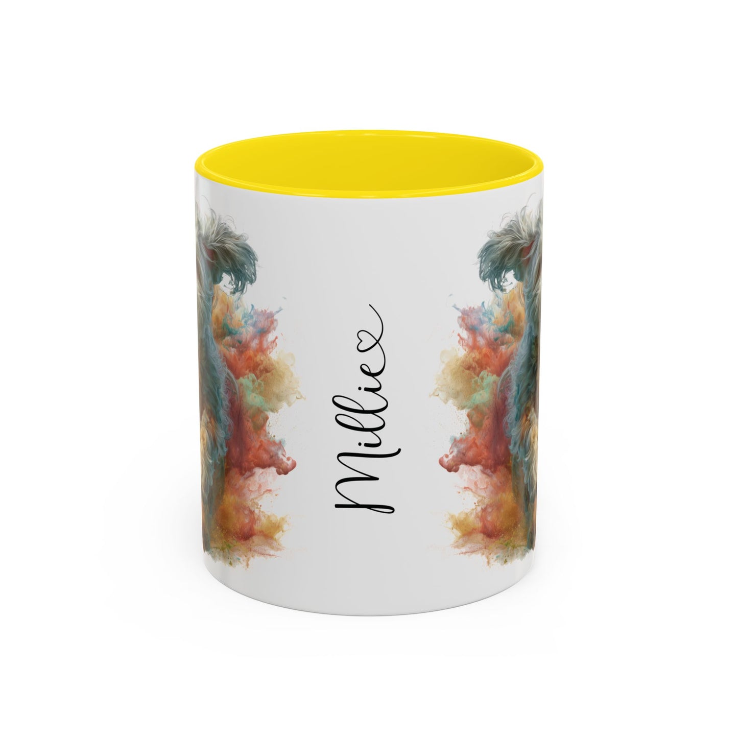 Mini Doodle Paint Colourful Personalised Accent Mugs, 11oz