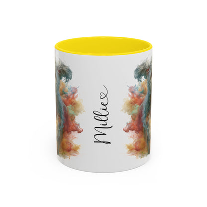 Mini Doodle Paint Colourful Personalised Accent Mugs, 11oz