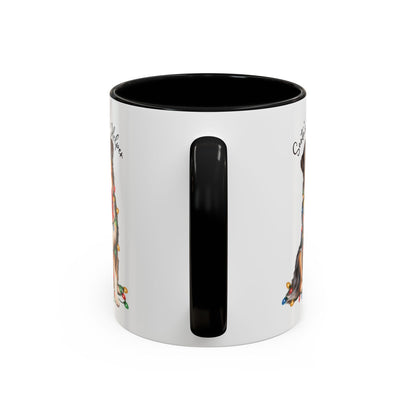 Australian Shepherd #4 Santa's little helper, personalised accent colour 11oz mug