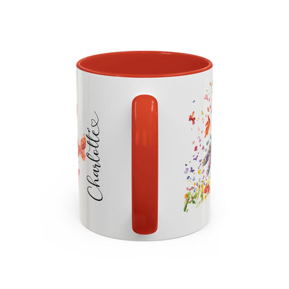 Rabbit "Let your spirit run free" Personalized Accent Mugs, 11oz