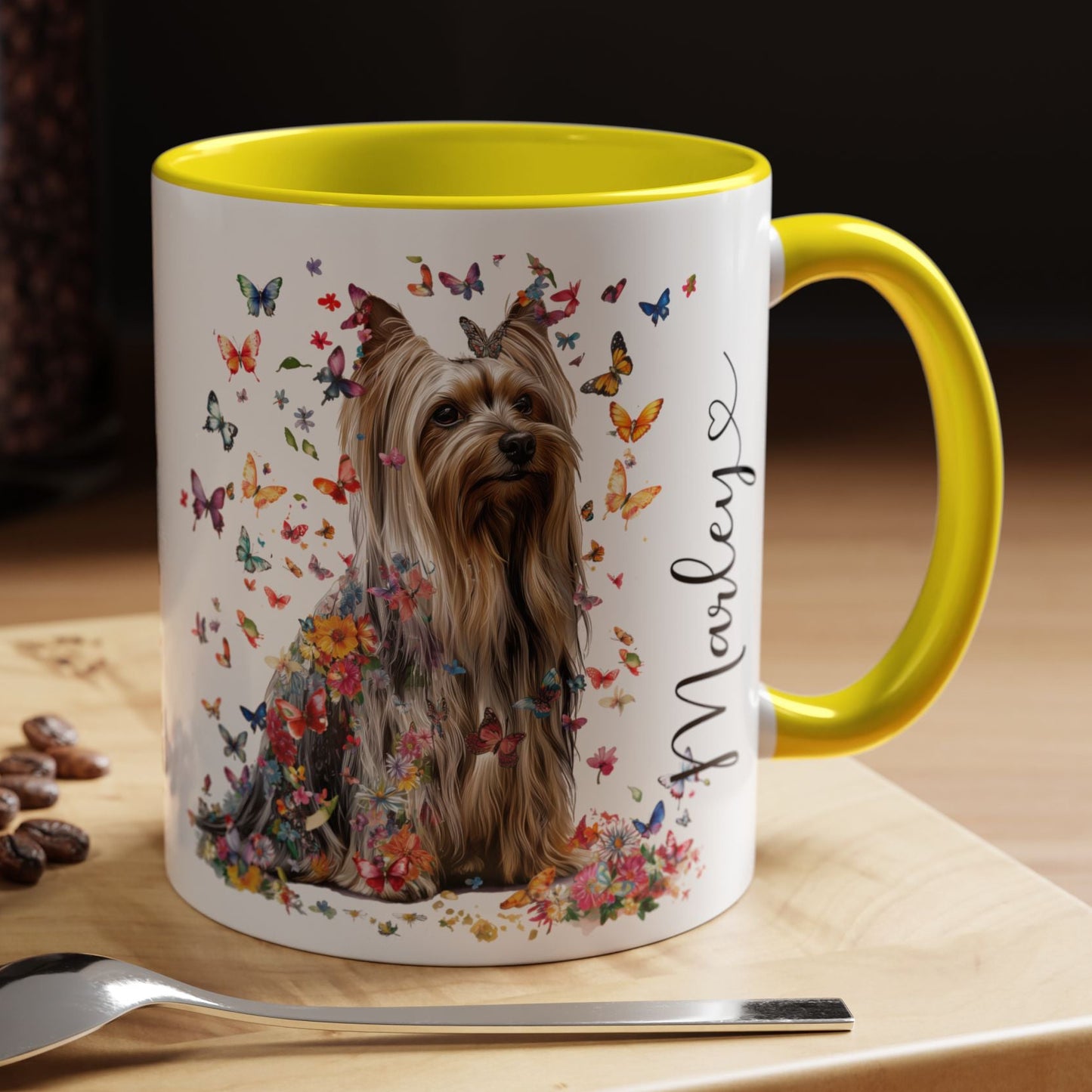 Silky Terrier #2 Personalized Accent Mugs, 11oz