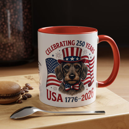 Dachshund #2 - 250th Celebration Personalised  Accent Mugs, 11oz & 15oz