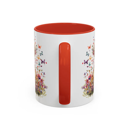 Poodle Butterfly Personalized Accent Mugs, 11oz