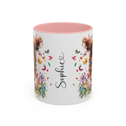 Ruby Cavalier King Charles Spaniel  Personalized Accent Mugs, 11oz