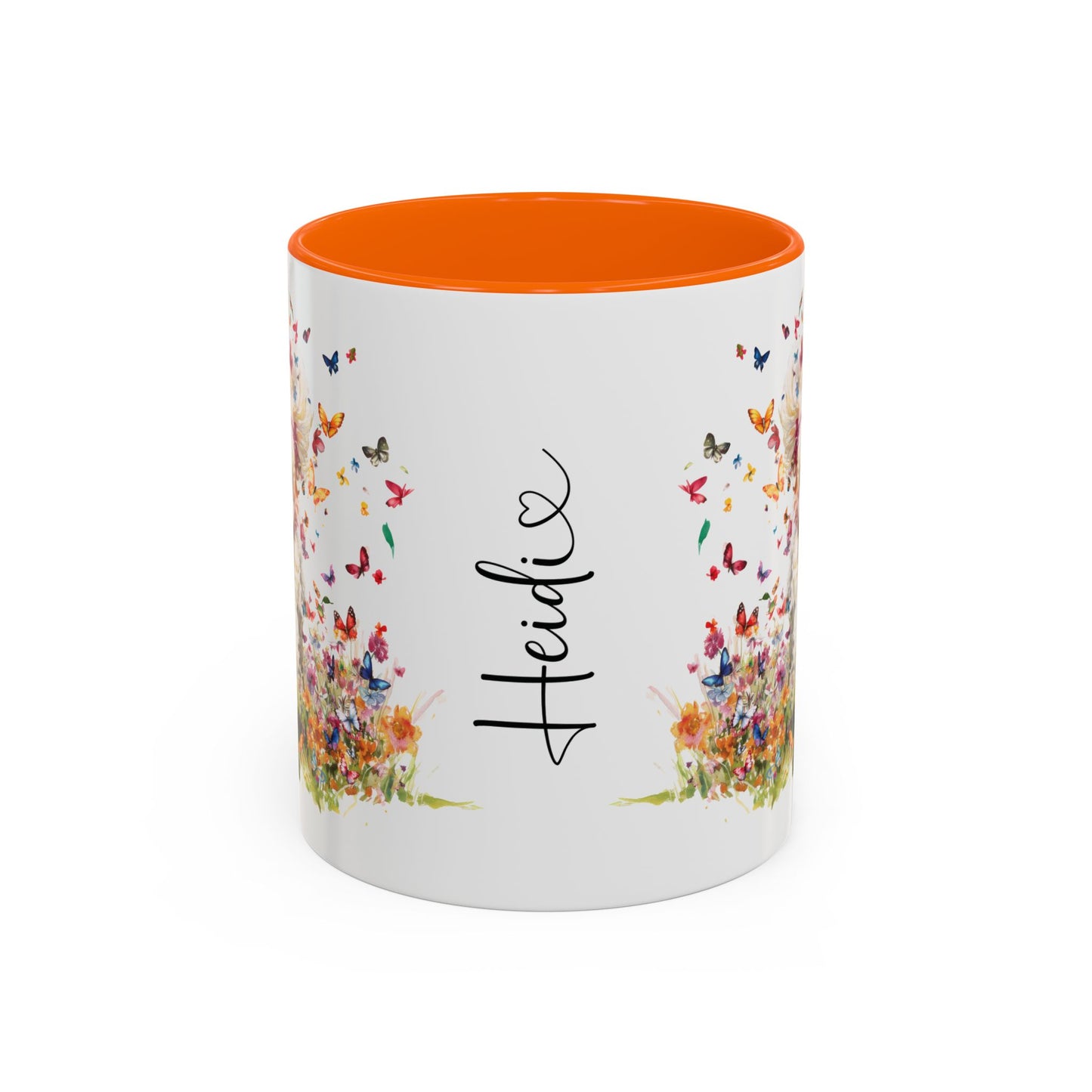 Poodle Butterfly Personalized Accent Mugs, 11oz