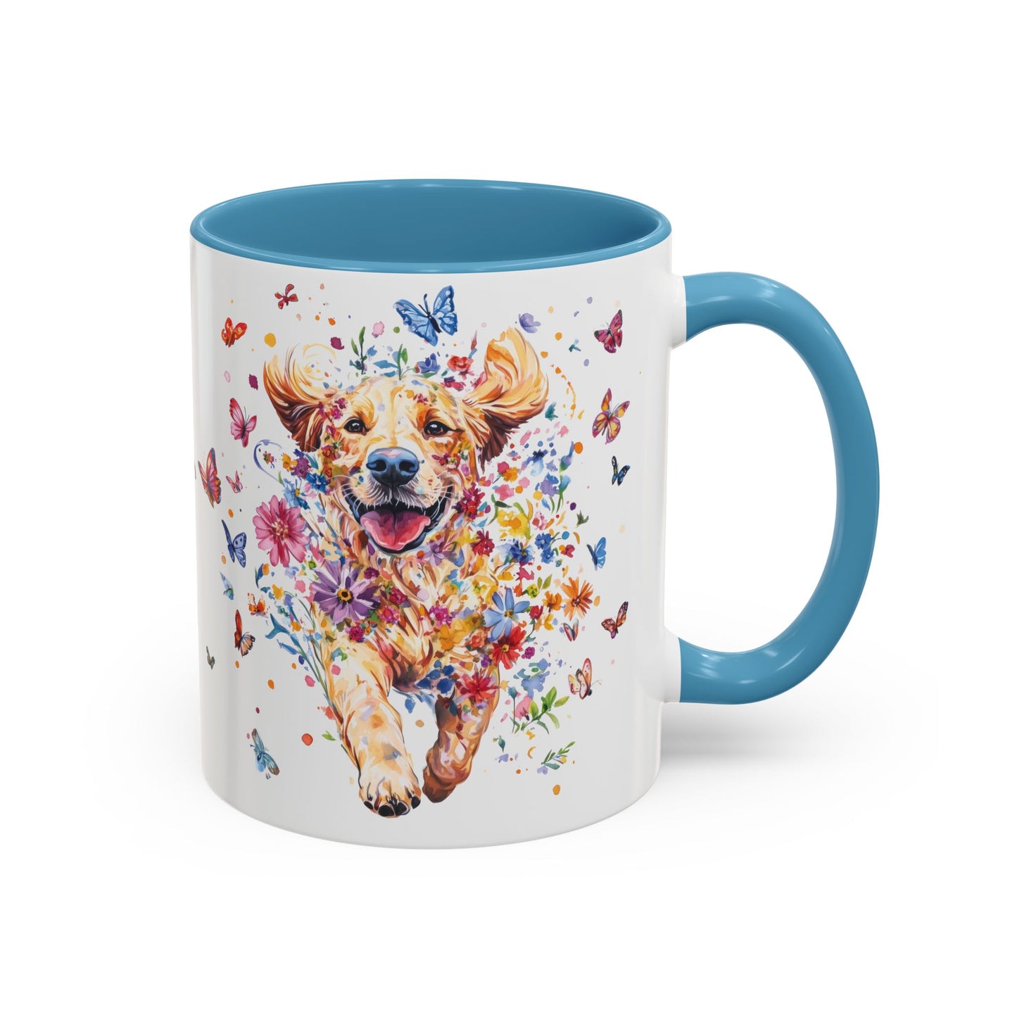 Golden Retriever #3 Personalized Accent Mugs, 11oz