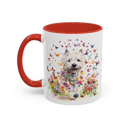 West Highland Terrier #2 Butterfly Personalized Accent Mugs, 11oz