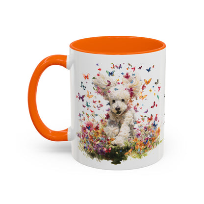 Poodle Butterfly Personalized Accent Mugs, 11oz