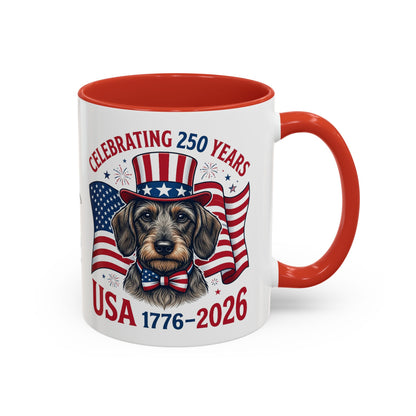 Dachshund #2 - 250th Celebration Personalised  Accent Mugs, 11oz & 15oz
