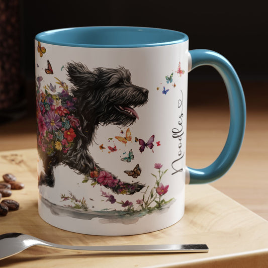 Labradoodle/Groodle #2 floral Personalized Accent Mugs, 11oz