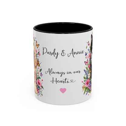 DUO (2 pets) - ANY DESIGN Floral Personalized Accent Mugs, 11oz